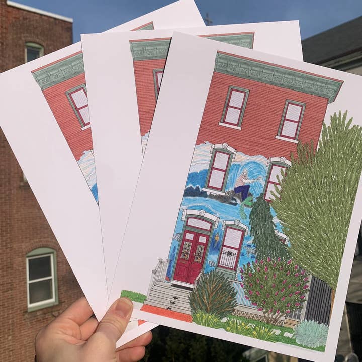 West Philly Mural Row Home 8x10 Print for wholesale by ArtByAlicia
