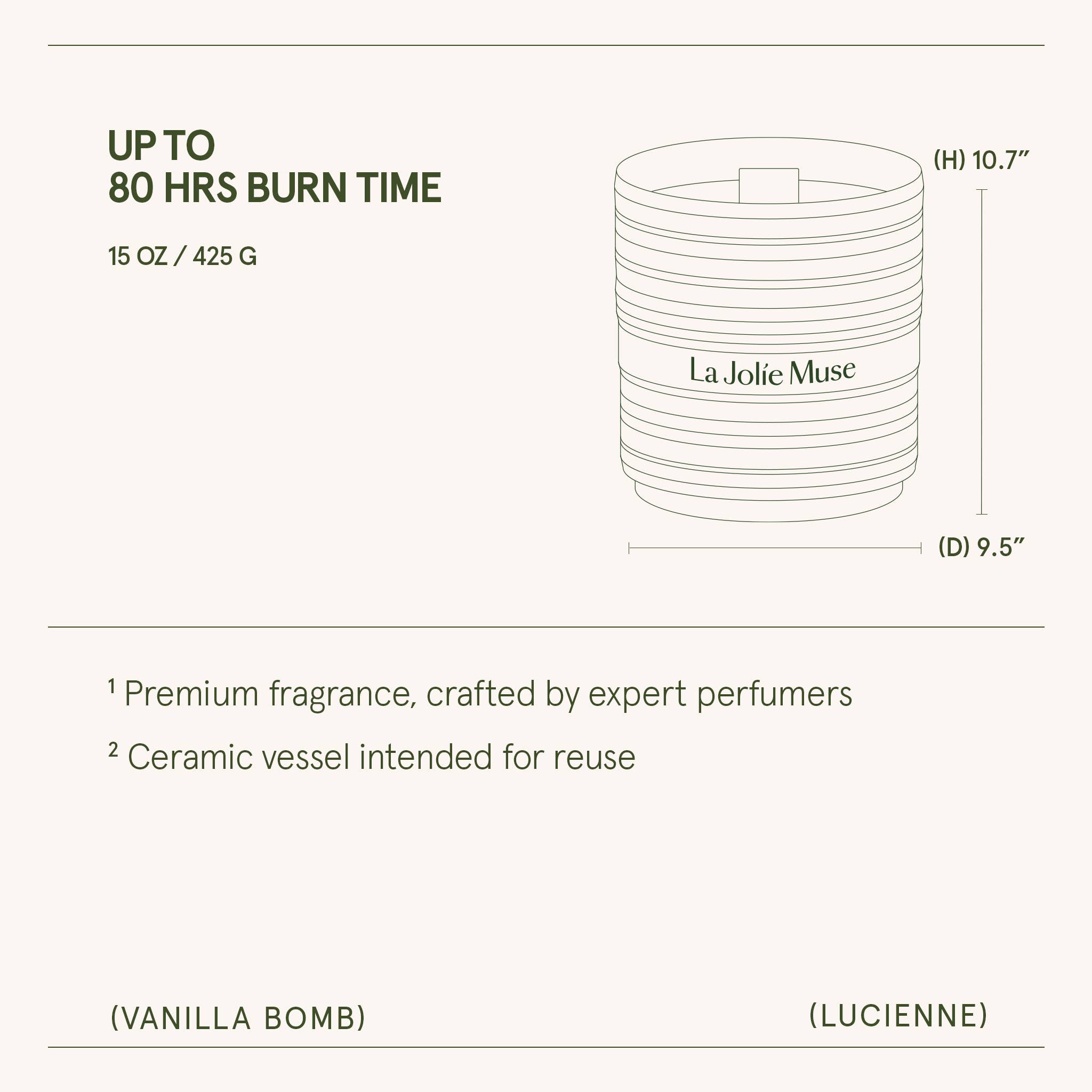 La Jolie Muse - Wholesale Jar/Filled Candle - Lucienne - Vanilla Bomb 15oz Candle4