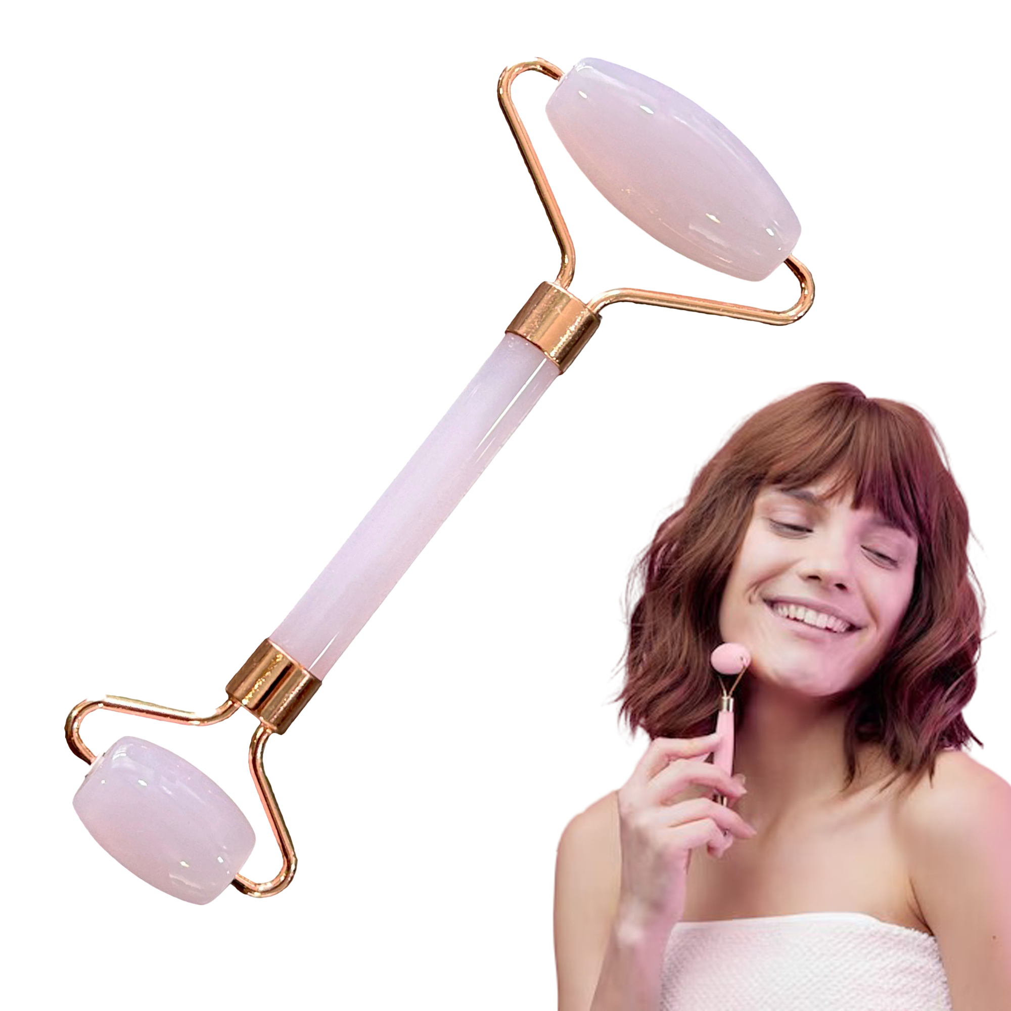 Serein Wellness – wholesale Face/beauty roller – Rose Quartz Facial Roller Face Massager5