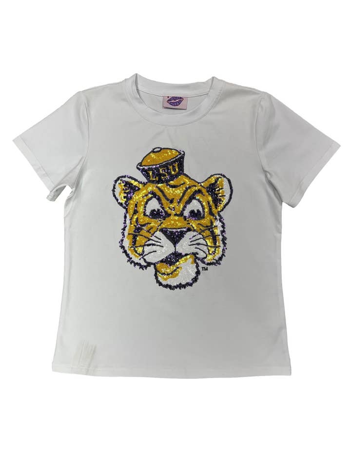 T-SHIRT MET HOOFDDEKSEL MET LICENTIE - VINTAGE TIGER voor wholesale door Sparkle City