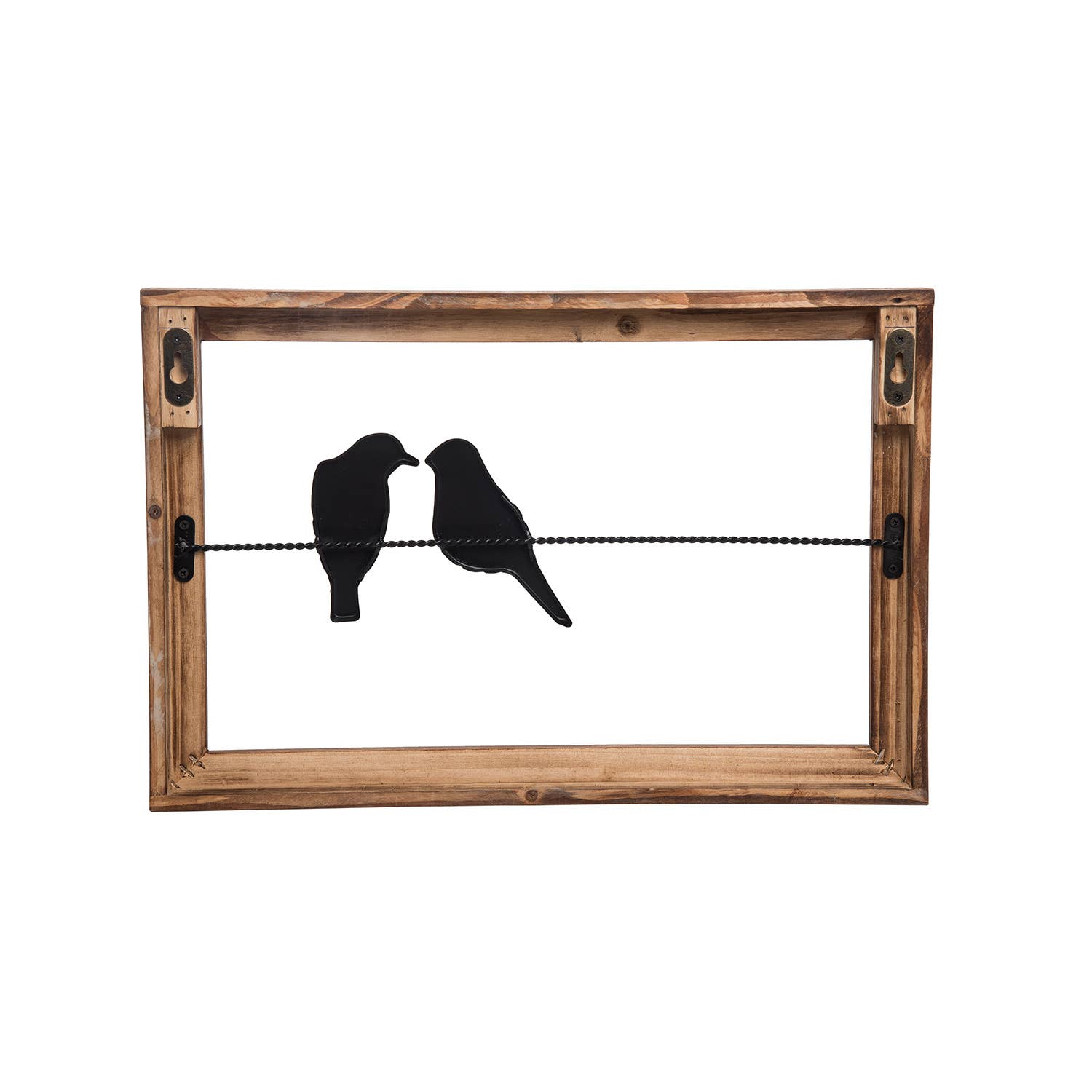 Foreside Home & Garden - Wholesale Wall Accent - Rustic Birds On A Wire Wood and Metal Wall Decor Black Brown2