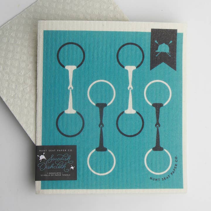 Snaffle Bit Equestrian Swedish Dishcloth - Horse Theme Gifts for wholesale by Hunt Seat Paper Co.