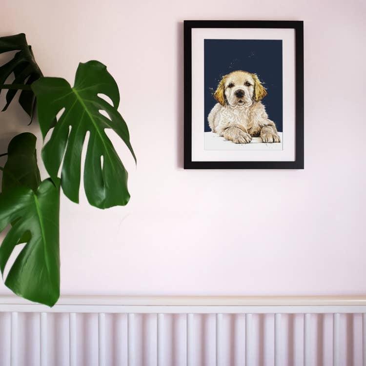 Some Ink Nice - Wholesale Art Print - Golden Retriever Puppy Art Print * A4 Dog Art * Dog Wall Art2