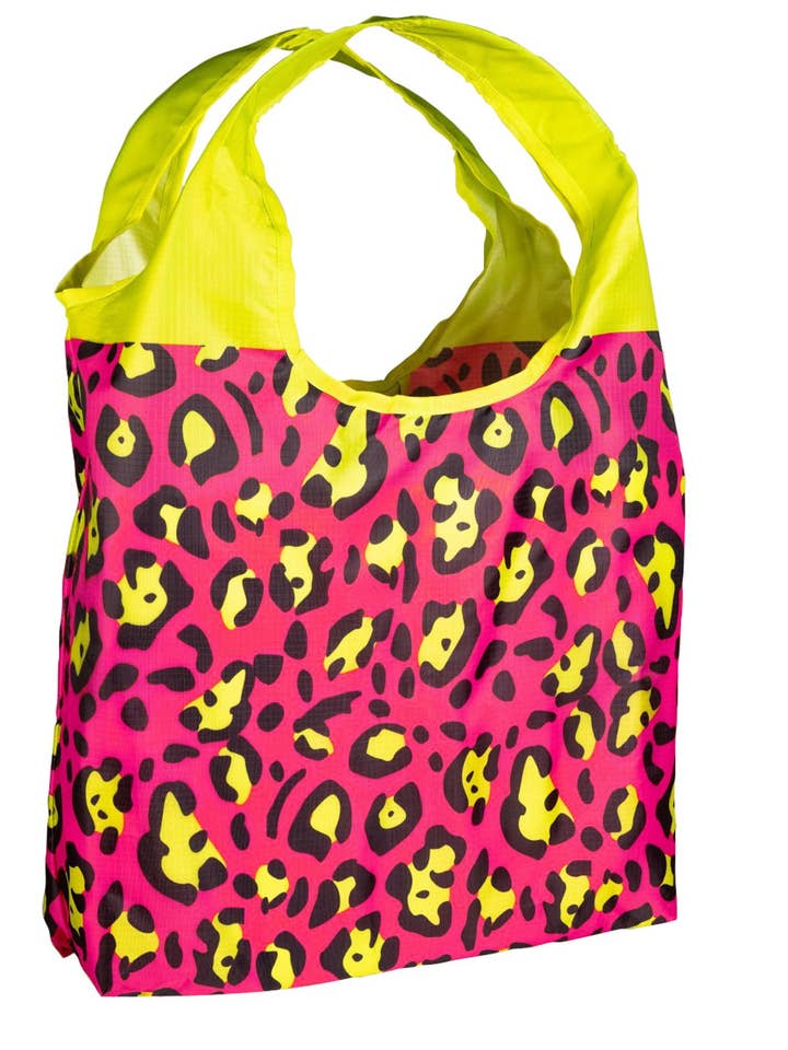 O-WITZ Reusable Shopping Bag - Cheetah Print - Red for wholesale by greatique