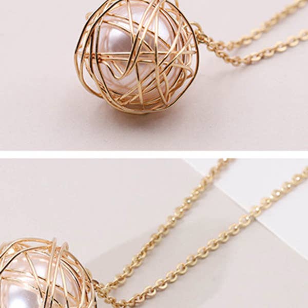 SAME AS PICTURE Hollow Out Peal Necklace for wholesale on Faire2