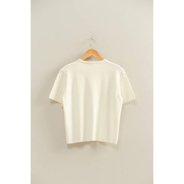 HYFVE - Wholesale Knit Sweater - Women's - Cable Knit Short Sleeve Sweater Top21