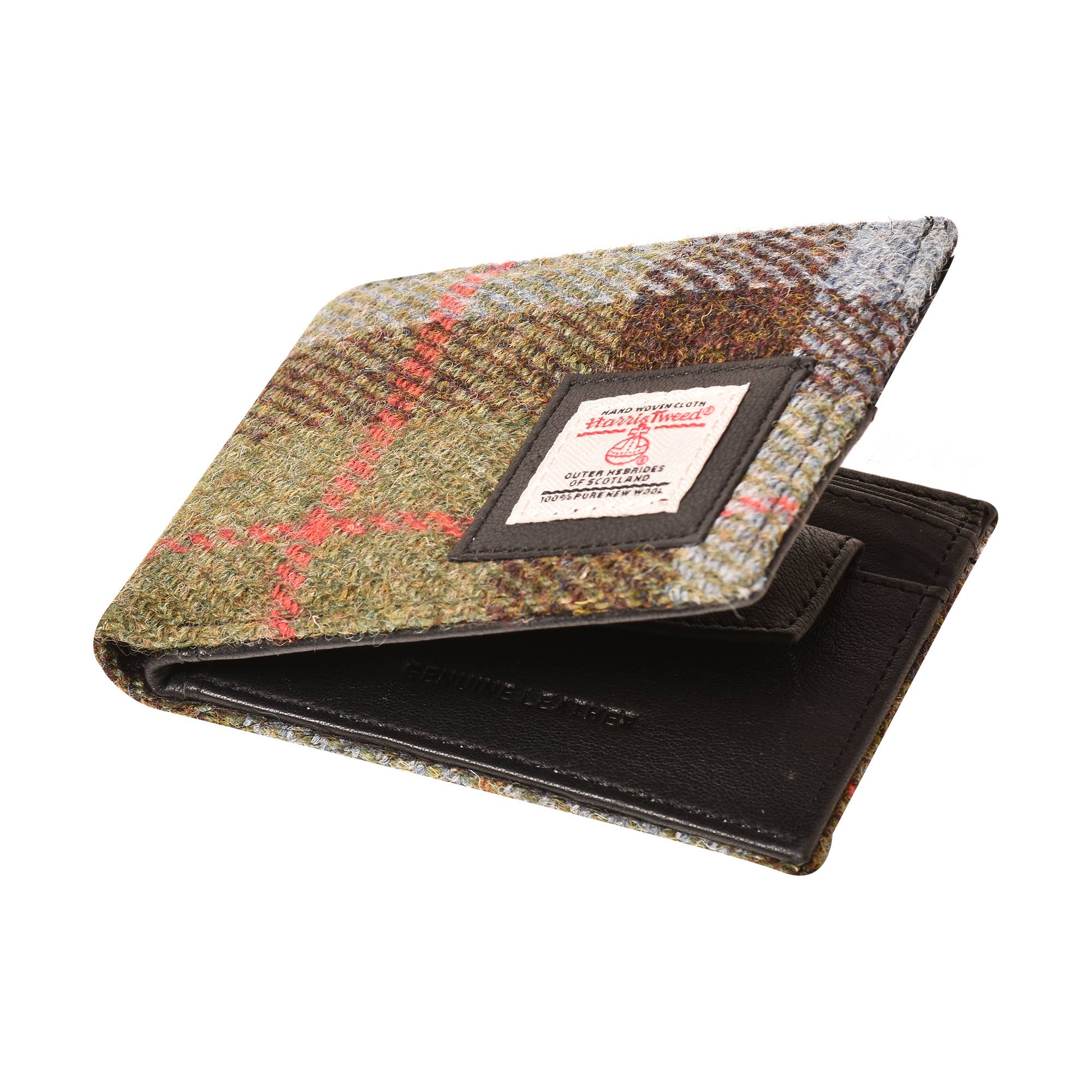 BNG - Wholesale Wallet - Men's - Green Leather Bi-fold Wallet with Card Pocket Curved2