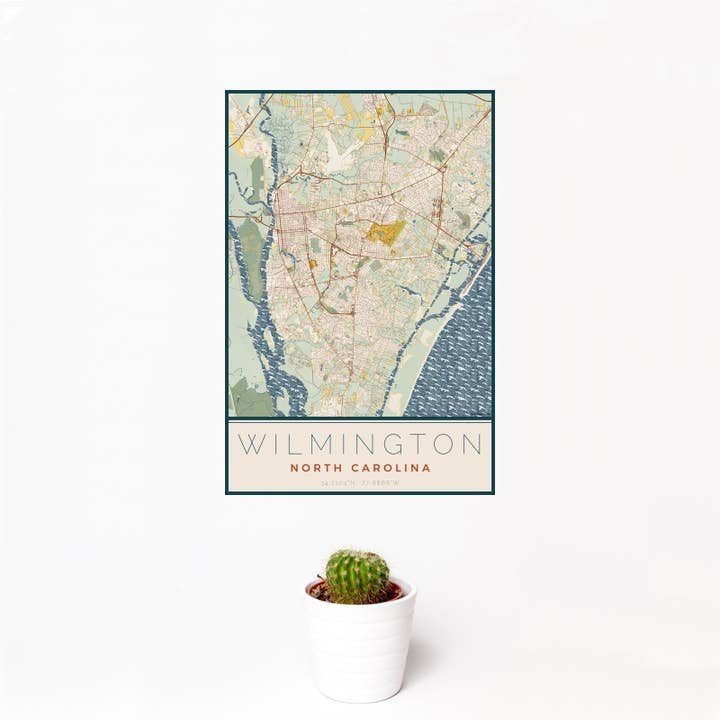 Wilmington - Blocco con mappa NC per la vendita all'ingrosso da parte di JACE.design