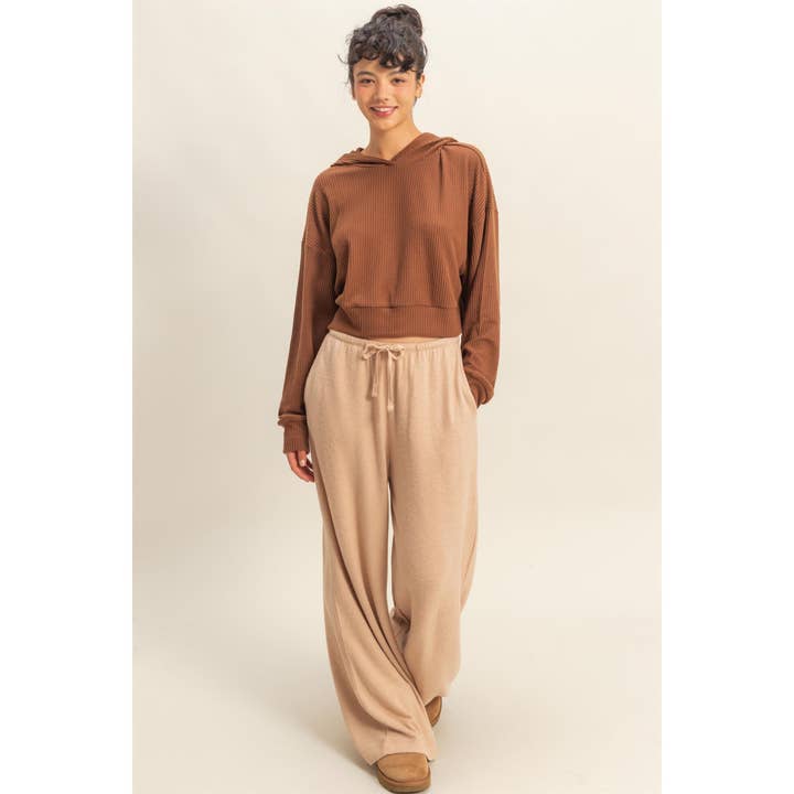 Double Zero - Wholesale Hoodie - Women's - Drop Shoulder Casual Cropped Ribbed Hoodie18