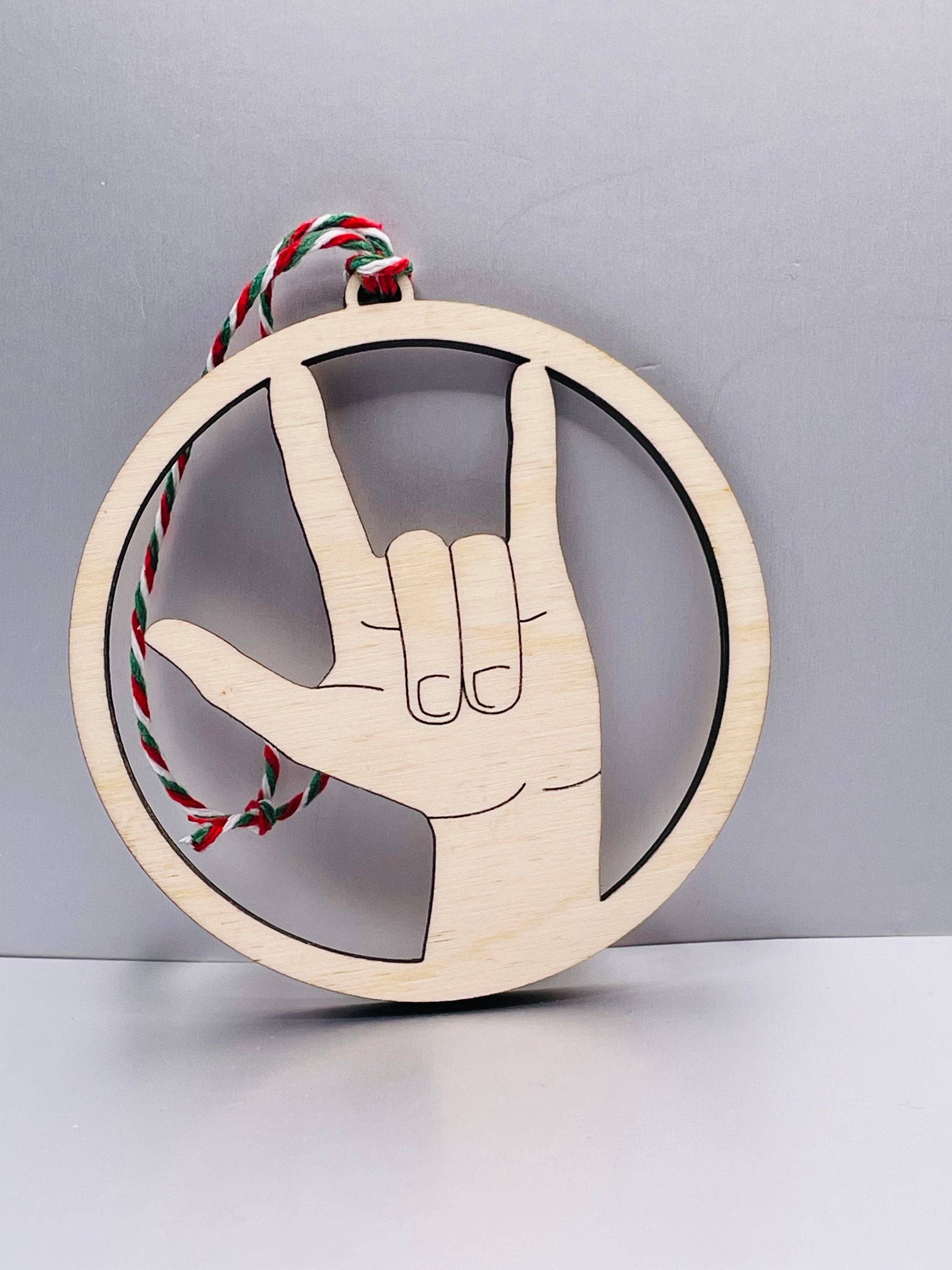 BoldLifeDesign - Wholesale Ornament - American Sign Language I Love You Ornament1