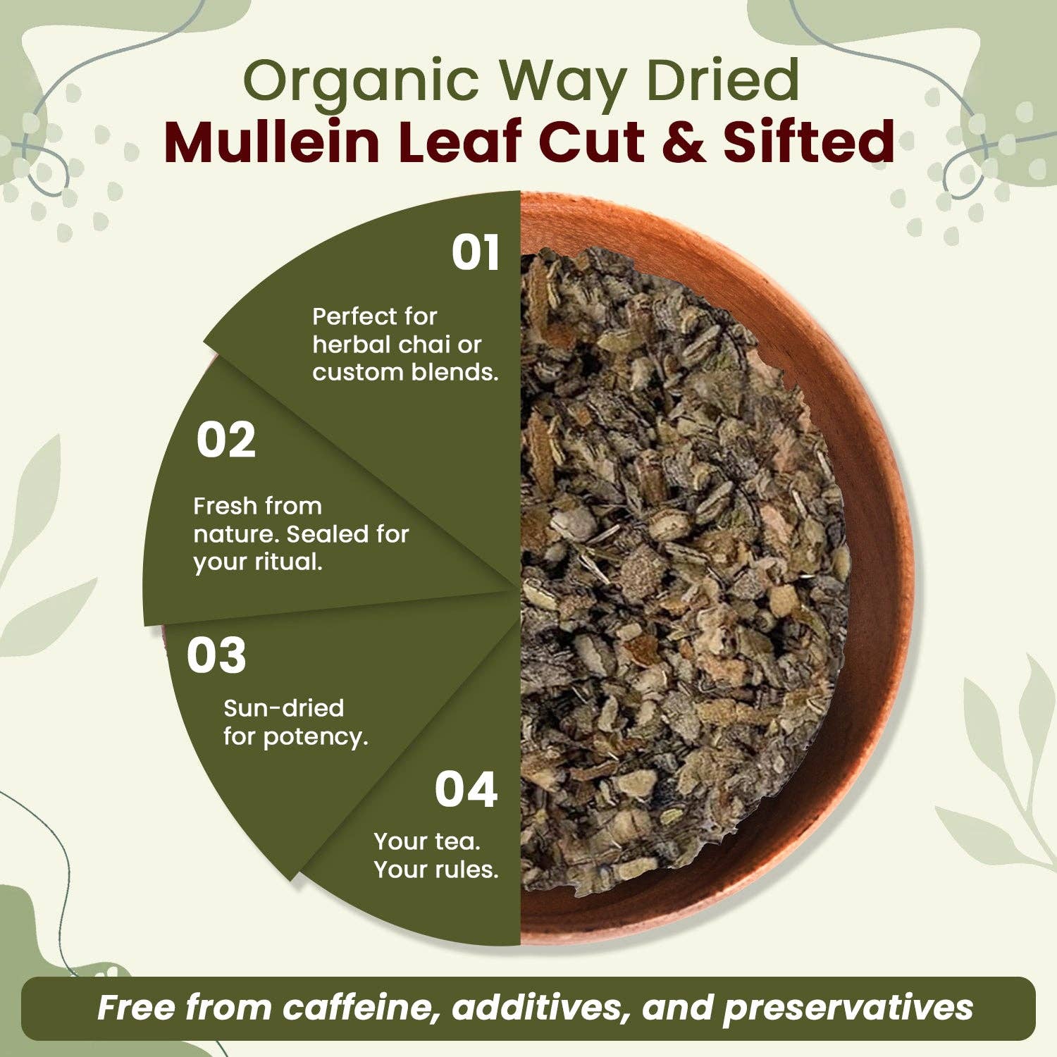 Organic Way LLC - Wholesale Herbs - Mullein Leaf Cut & Sifted (Verbascum thapsus) Herbal Tea  - European Wild-Harvest | Kosher Certified | Non GMO & USDA Certified | Origin - Albania5