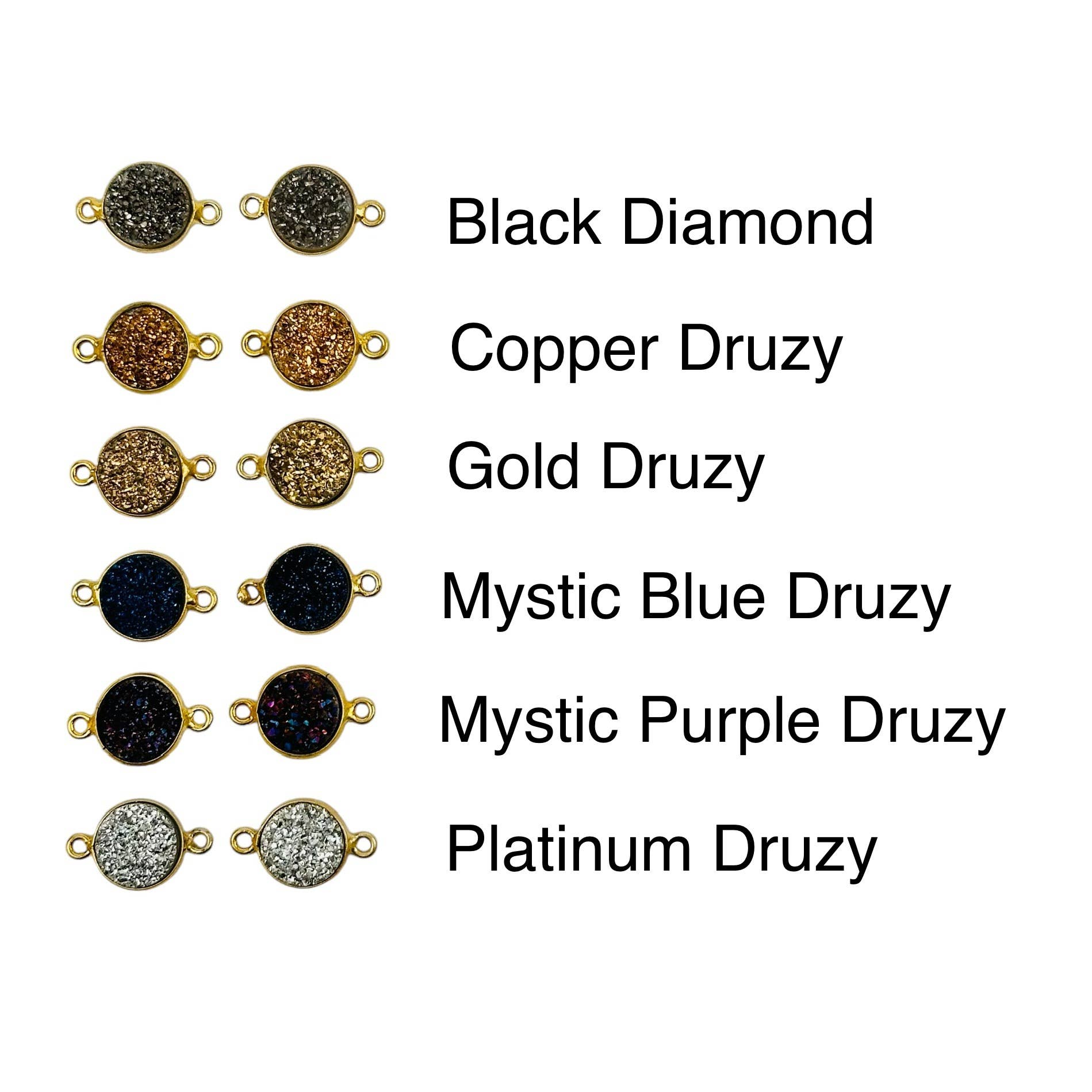 Jewelers Paradise – wholesale Individual charm/pendant – Gemstone Round Bezel Crystal Charm Connector - 10mm - 2