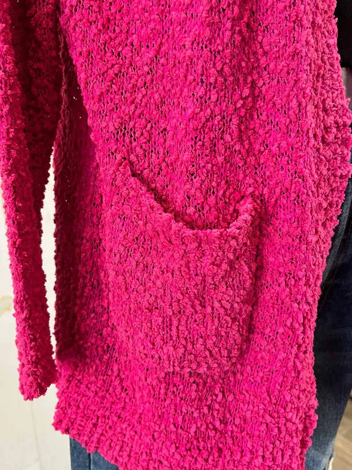 Tasha Apparel Wholesale - Wholesale Cardigan - Women's - Trendy Popcorn Knit Open Front Cozy Lightweight Oversized Cardigan Sweater4