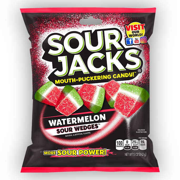 Shop The King - Wholesale Gummy - SOUR JACKS Sour Candies, Watermelon, 5 Ounce