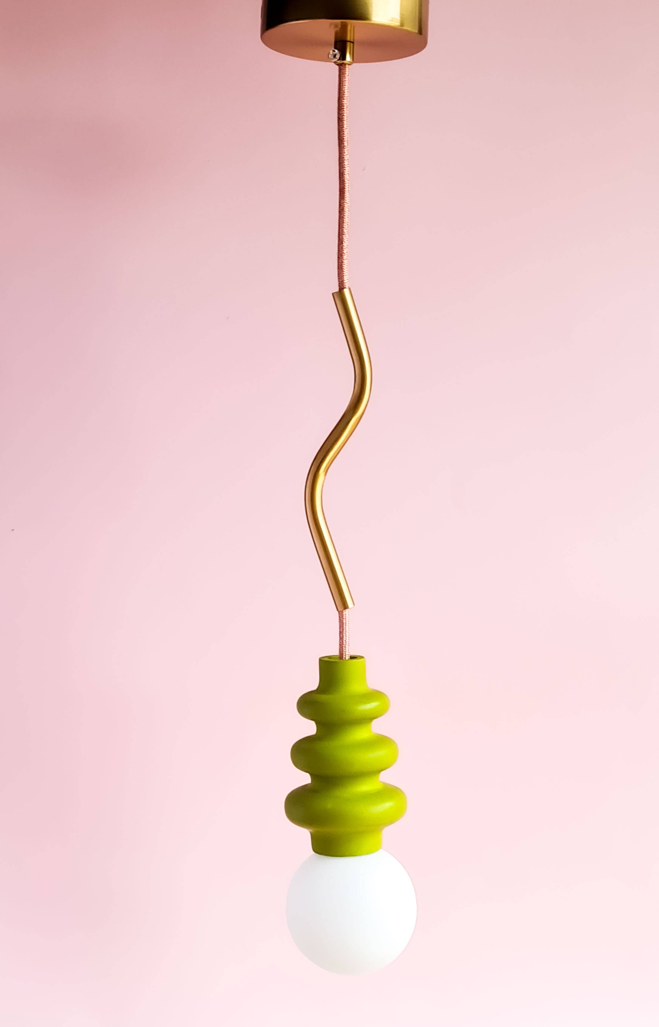 Mono - Wholesale Chandelier/Hanging Light - Frida Hanging Lamp | Handmade Jesmonite |  green rose cable1