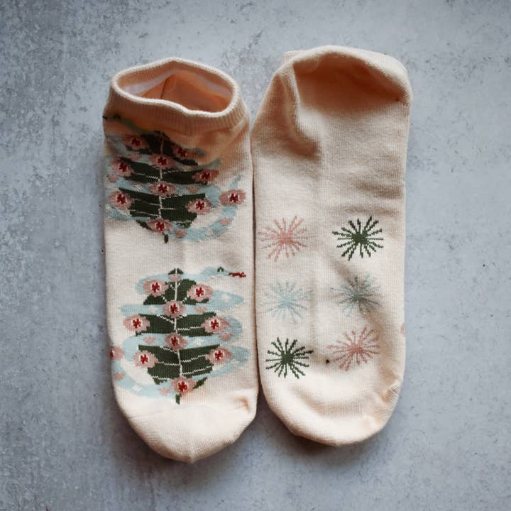 Snake & Tea Leaf Ankle Socks for wholesale by Tea Thoughts