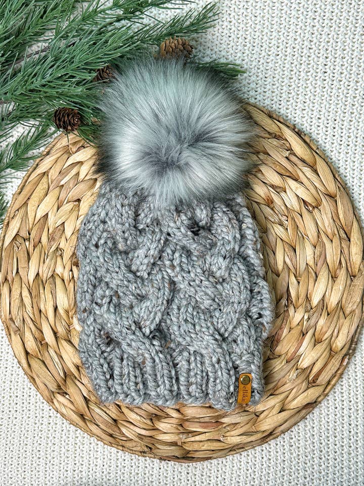 Monster Cables Beanie in Grey Marble for wholesale by Ellikin Knits