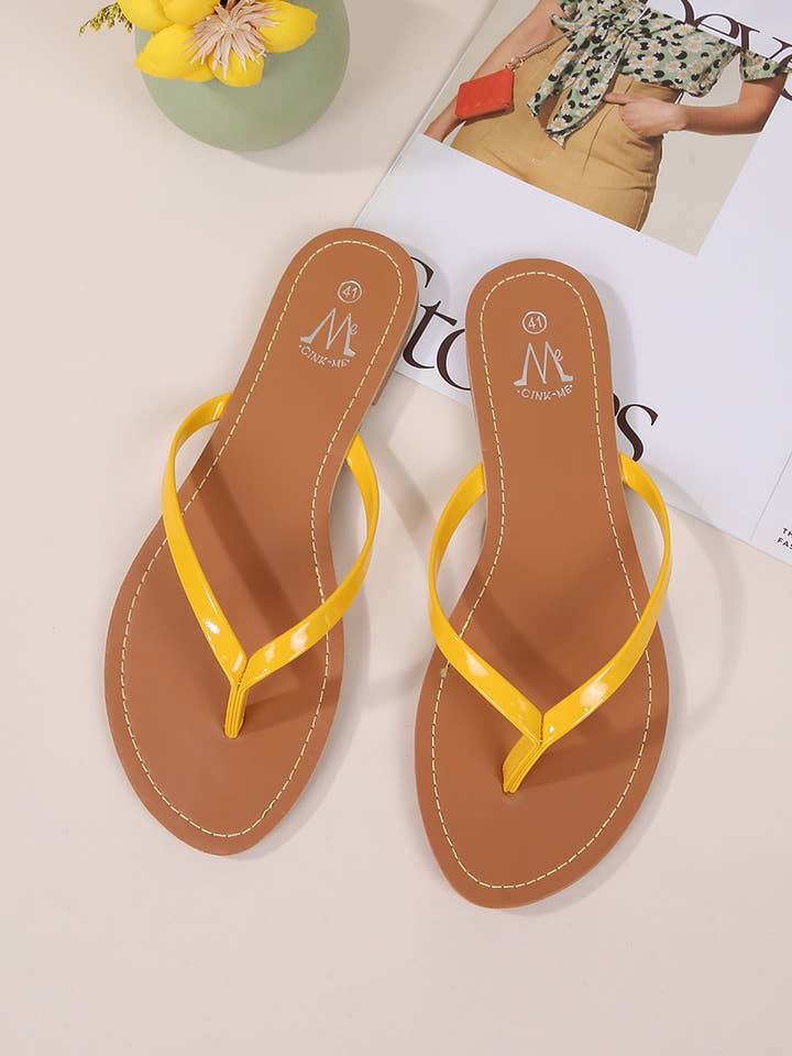 BELLICY / Cink-me - Wholesale Flip Flops - Women's - Shiny strap flip-flops, DM88C3