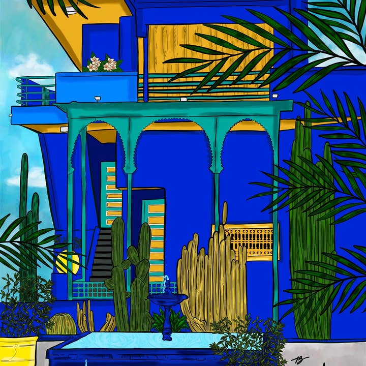 Affiche - Jardin Majorelle pour la vente par Afro Garden