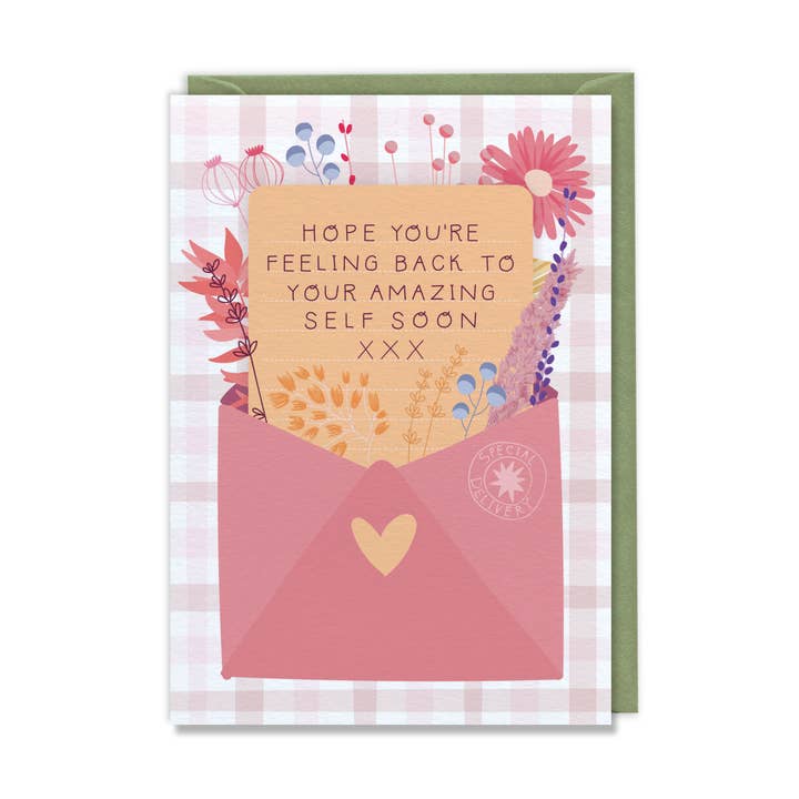 Two For Joy Illustration - Venta al por mayor Tarjetas con mensajes de ánimo - Tarjeta de felicitación Back to Yourself Soon0