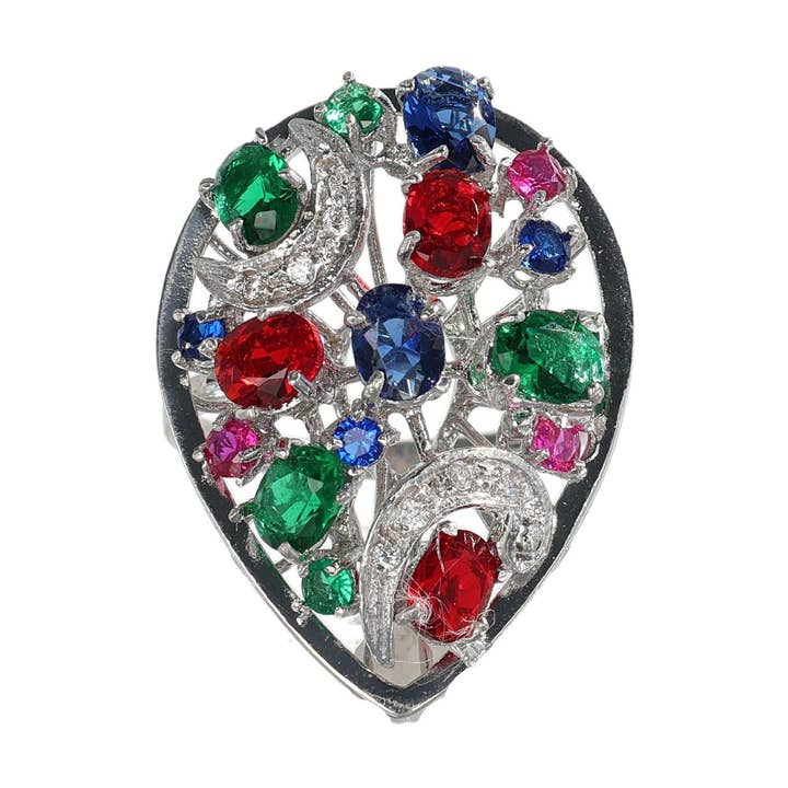 925 silver ring with mixed gemstones. for wholesale by Gold Antique