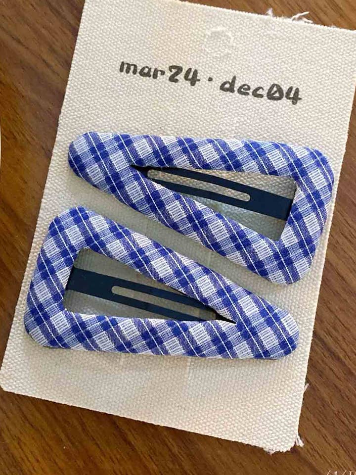 Simple Plaid Geometric Cute Hair Clips DP25F571 for wholesale by Dipped Shop