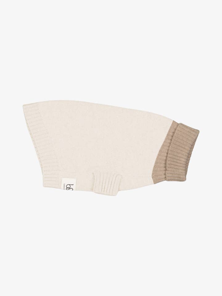 DOG CASHMERE SWEATER COLORBLOCK IVORY for wholesale by bobbin & tricot