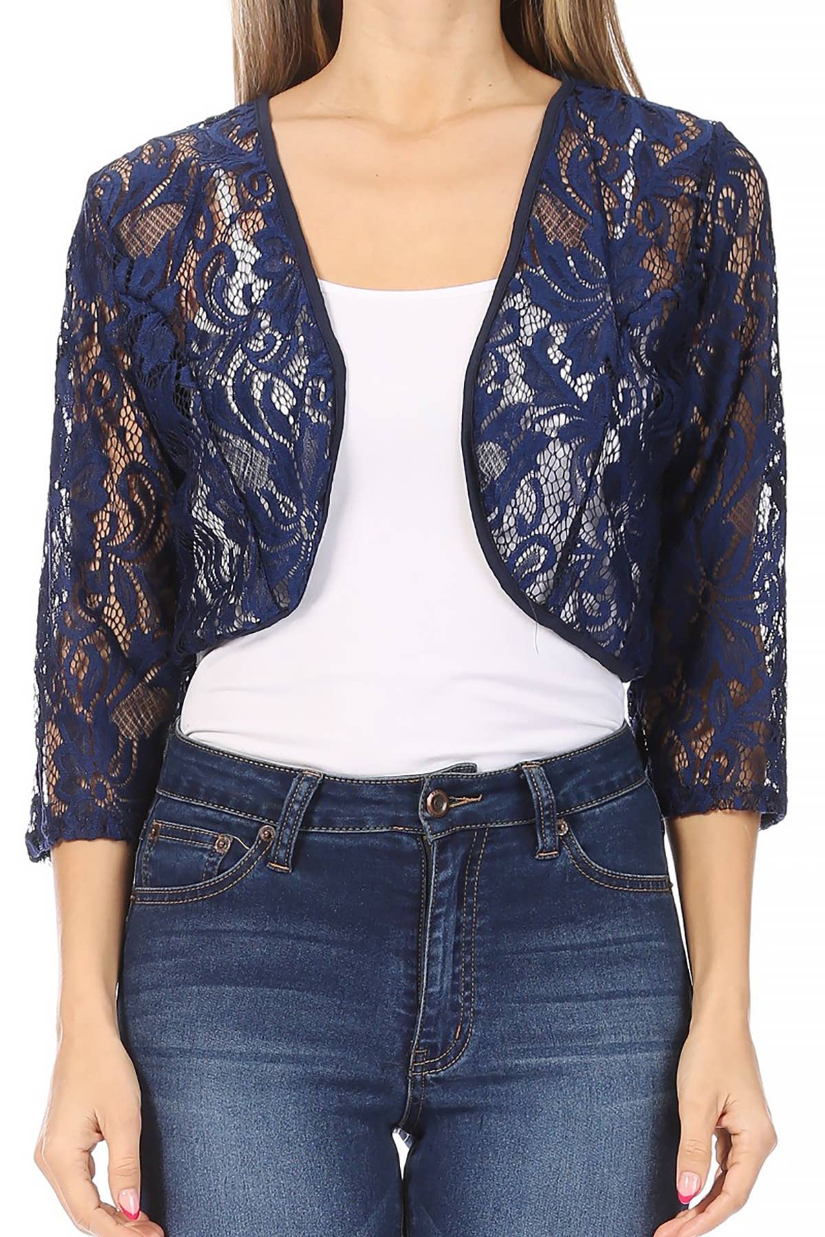 MOA COLLECTION - Wholesale Cardigan - Women's - Women's Casual Lace Bolero Crochet Cardigan12