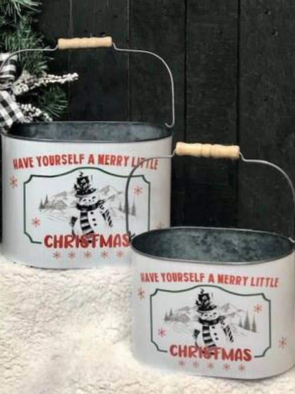 Ha dig god jul snögubbe ovala hinkar för wholesale av DNS Designs