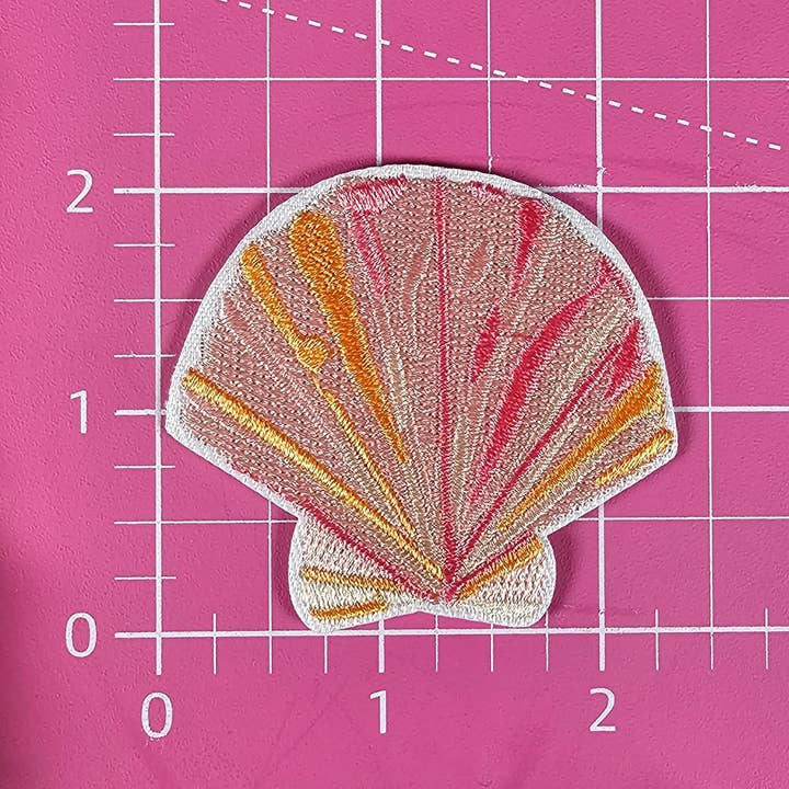 Scratch Decor - Wholesale Patch - Seashells Ocean Beach Pink Embroidery Iron On Patch1