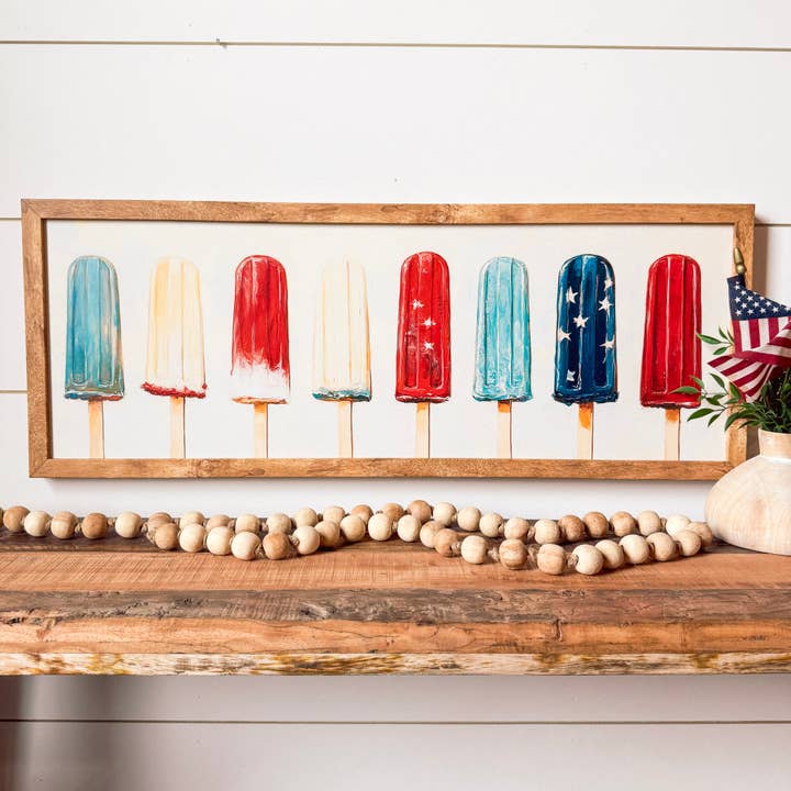 Enseigne en bois de sucettes glacées patriotiques d'été pour la vente par WillowBee Signs & Designs