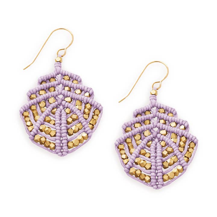 Orecchini pendenti Diana | Lavanda per la vendita all'ingrosso da parte di Corda