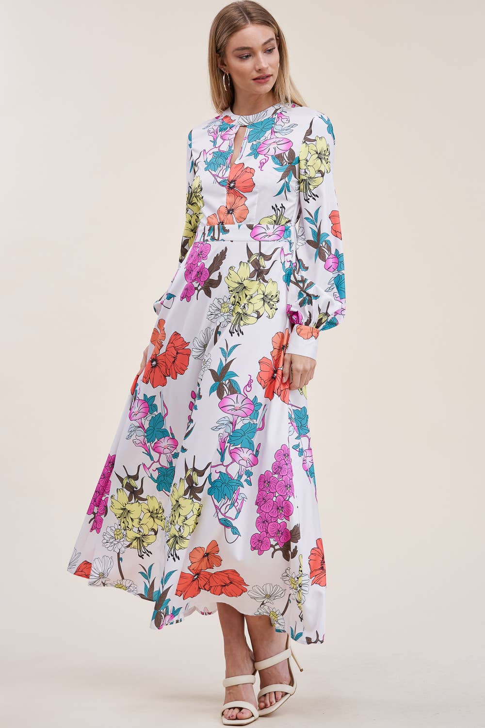 QMP Moda - Wholesale Dress - Women's - FLORAL PRINTED DRESS WITH ELASTIC WAIST AND POCKETS2