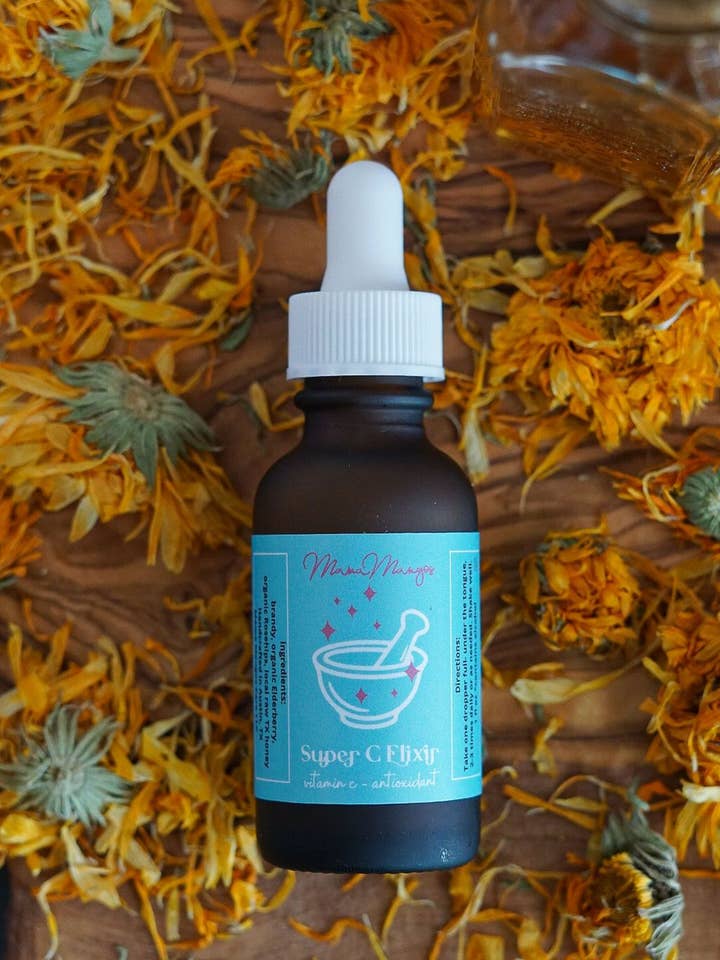 Super C Elixir - Elderberry and Rosehip herbal tincture for wholesale by Mama Mangos Care