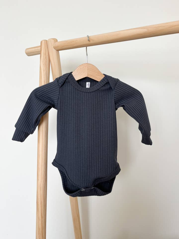 Agukids - Wholesale Bodysuit (Non-Footed) - Baby - Ribbed Baby Bodysuit Long Sleeve (pastel colors_