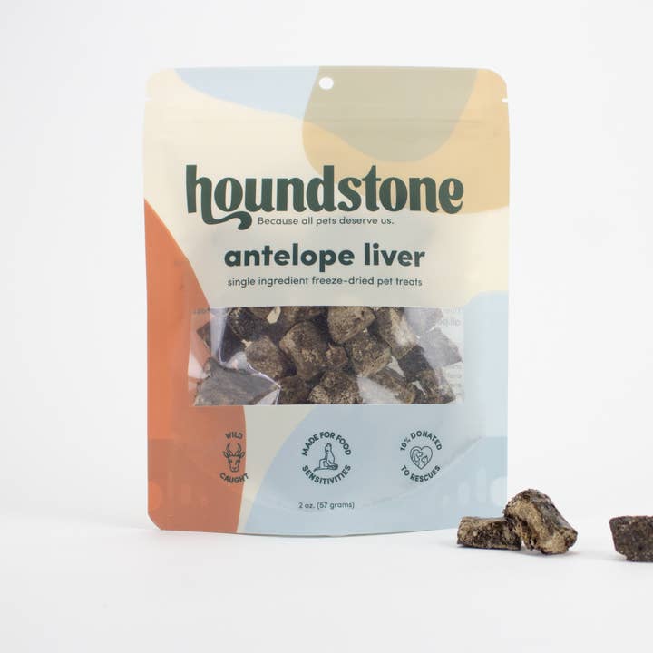 ADC Houndstone & Co. - Wholesale Pet Treats - Dog - Antelope Liver Freeze-Dried Pet Treats 2oz (Case of 12)