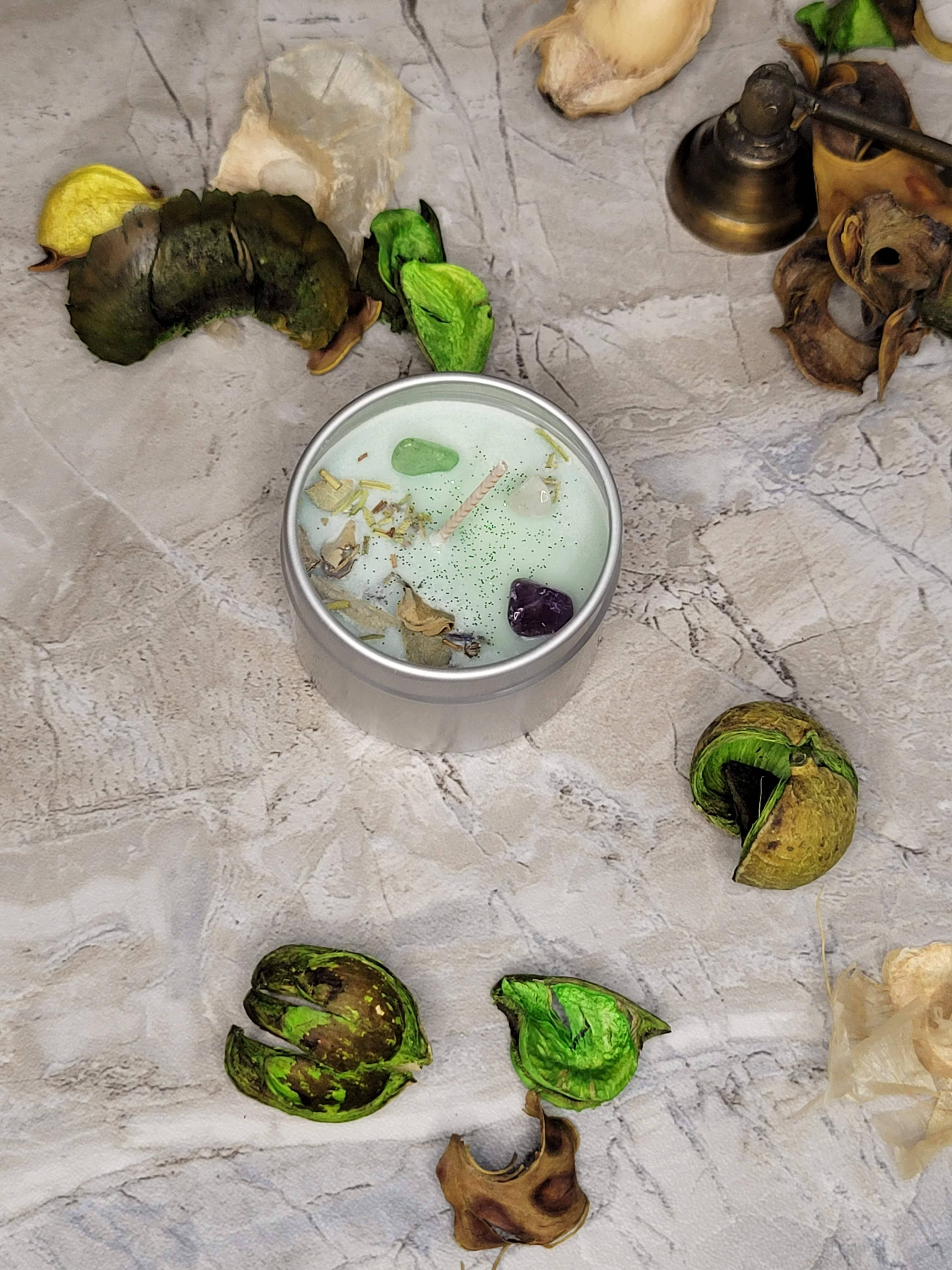 My Magic Place Shop - Vente Bougies de voyage - Bougies de soja, bougies coulées à la main, bougie d'intention en cristal, 2 oz9