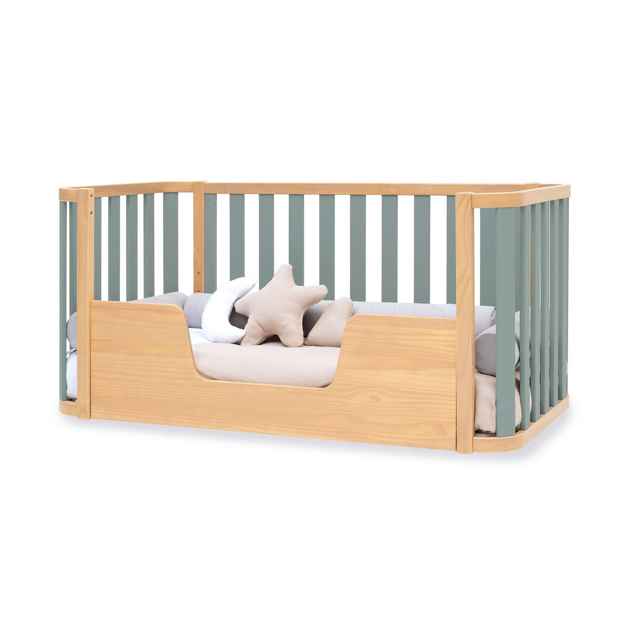 REMOVED BRAND - Wholesale Bed - Kids & Baby - Mini crib-bed-desk (4in1) wood/green · Crea Plus Tre C351-M50577