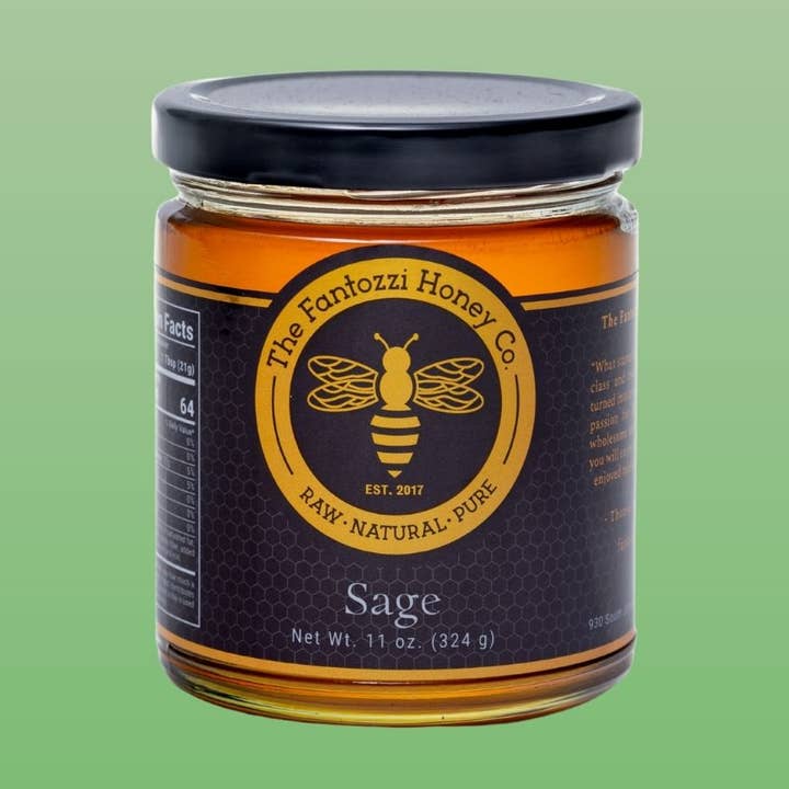 Pot de miel brut de sauge – Cadeau gourmand pour les fêtes, 311 g pour la vente par Fantozzi Honey Company