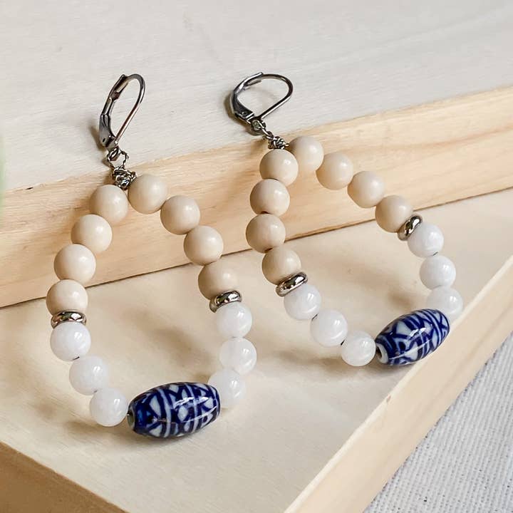 Bohemian dangling earrings with natural stones | NAXOS for wholesale by Lunaki Design