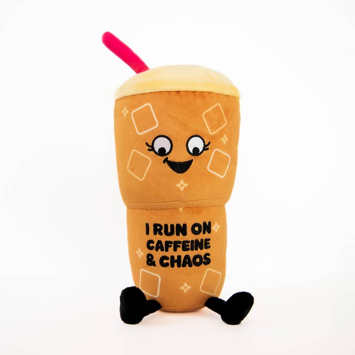Plush Iced Coffee - I run on caffeine for wholesale by Punchkins