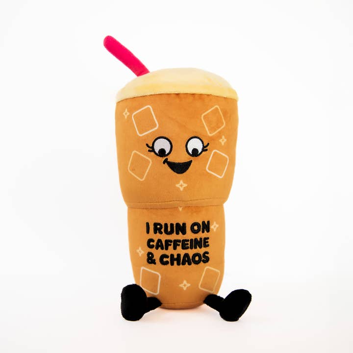 Plush Iced Coffee - I run on caffeine for wholesale by Punchkins