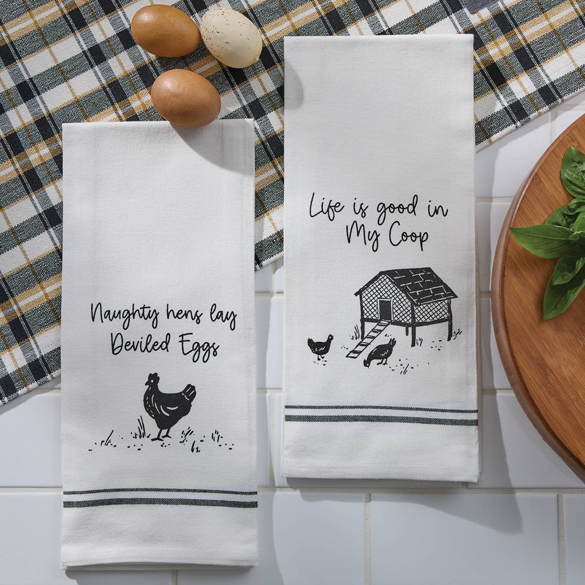 Park Designs – wholesale Tea towel – Naughty Hens Dishtowel1