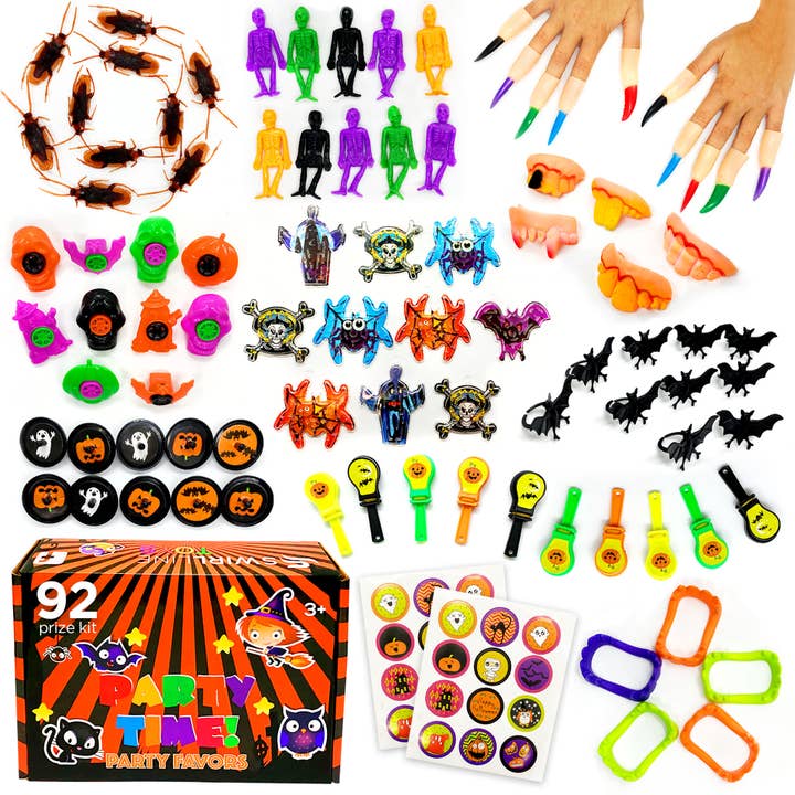 SWIRLLINE - Wholesale Party Favor - Halloween Feestgunsten Bulk speelgoed Assortiment 92PCS- Bucket Stuffers Pinata Filler - Halloween Treat Bags - Trick or Treat Toys Snuisterijen voor kinderen Klasschatkist - Carnavalsprijzen