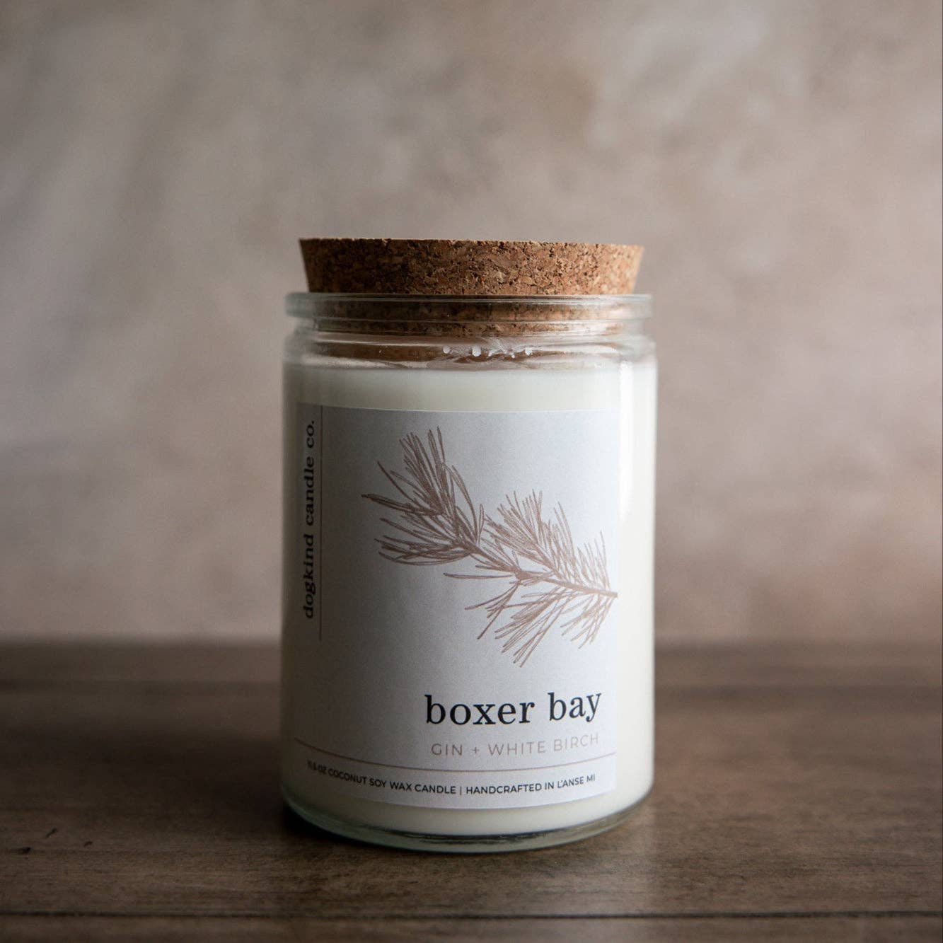 Dogkind Candle Co – Engroshandel Glaslys – Boxer Bay - tør gin + hvid birk0