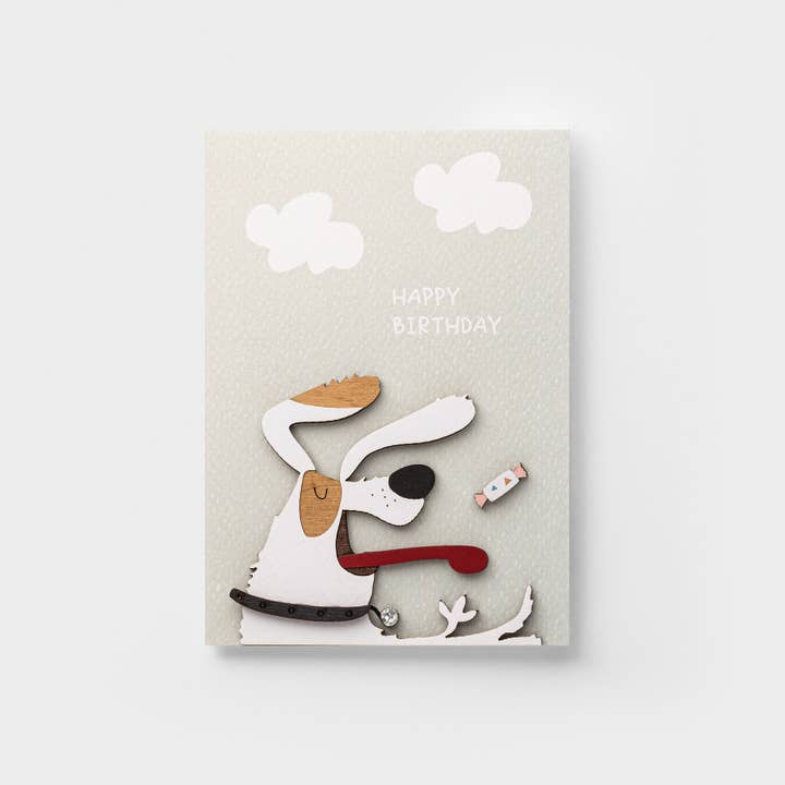 PESKOVOI - Wholesale Birthday Card - 3D Wooden Birthday Card – Handmade Dog Greeting by PESKOVOI1