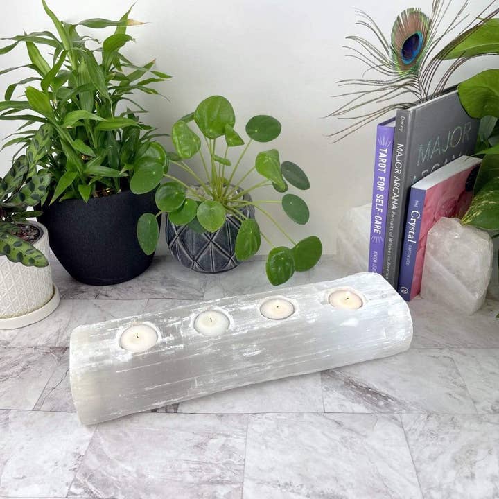 Rock Paradise - Wholesale Candle Holder - Selenite Crystal Candle Holder - Large 4 Holes for Votives