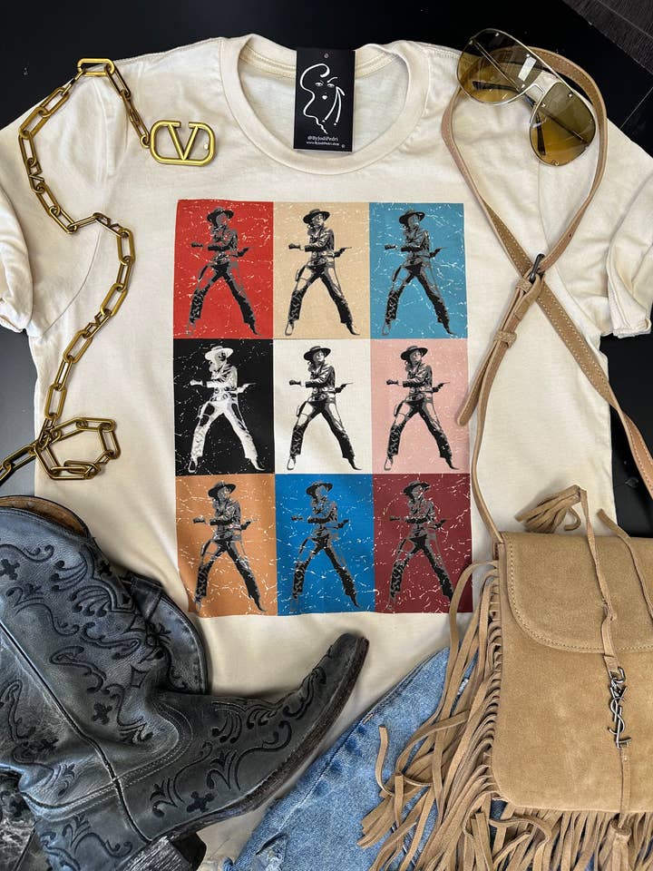 Retro Cowgirl Western Graphic T-shirt for wholesale by By Jodi LLC