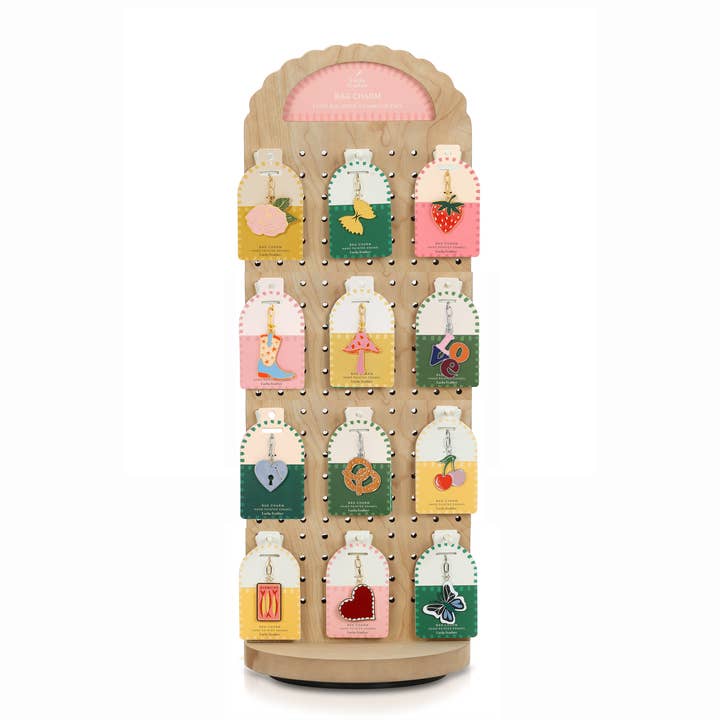 Bag Charm Big Bundle - 4 each 20 style (80 pc) + display for wholesale by Lucky Feather