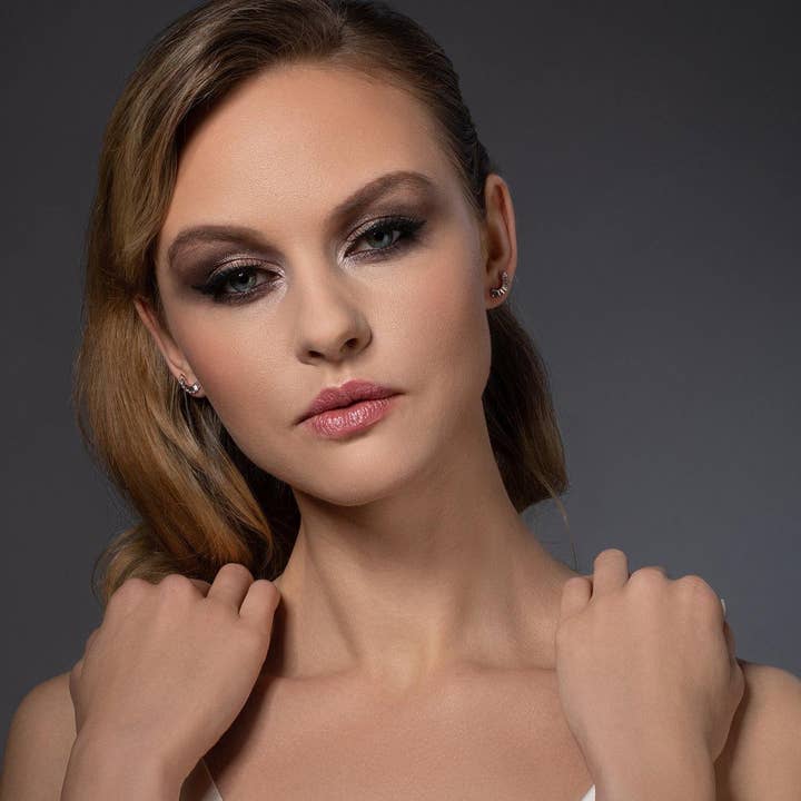 Namana - Venta al por mayor Pendientes colgantes - Pendientes trepadores de oreja de oro rosa con circonitas cúbicas3